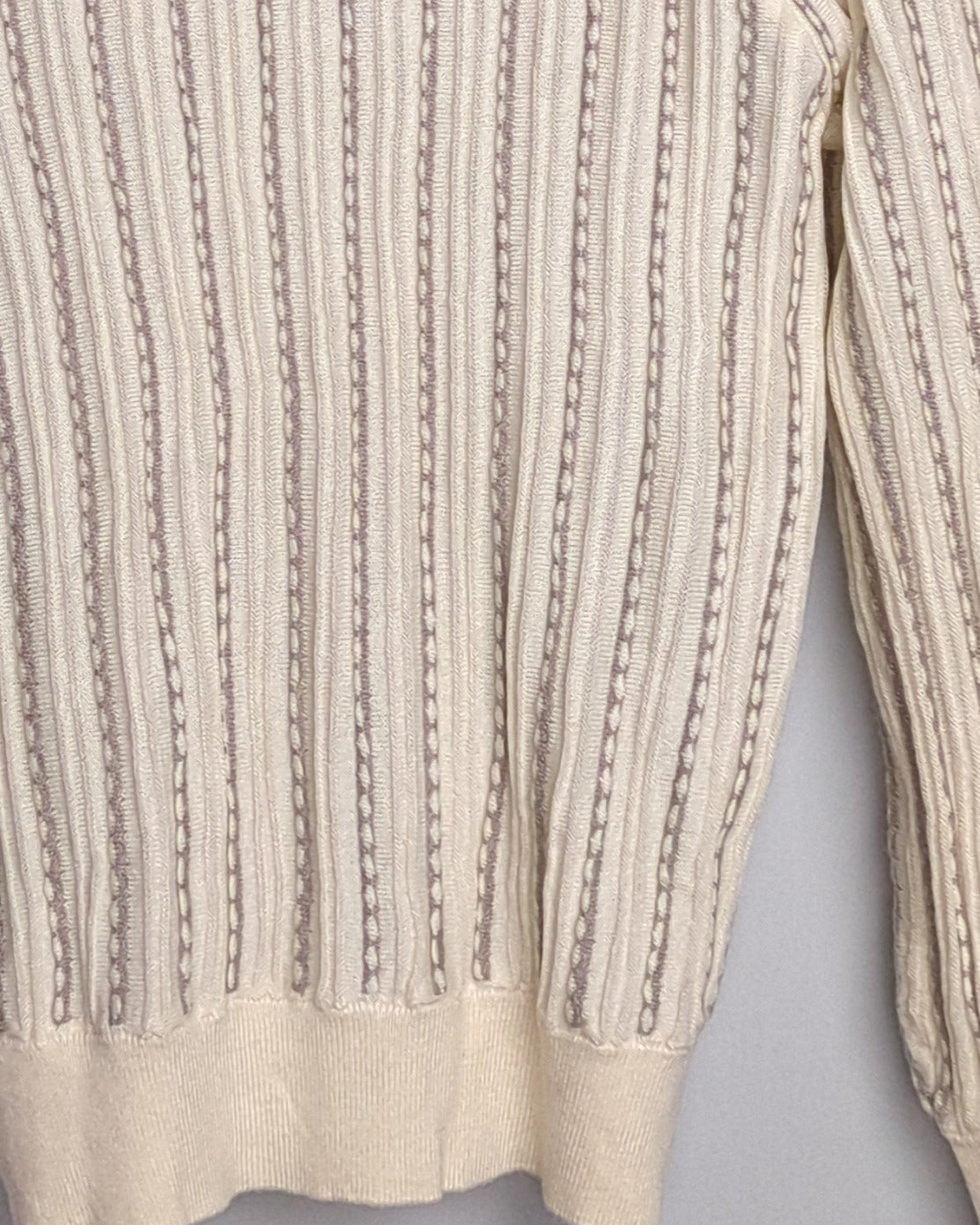 Beige Ribbed Sweater