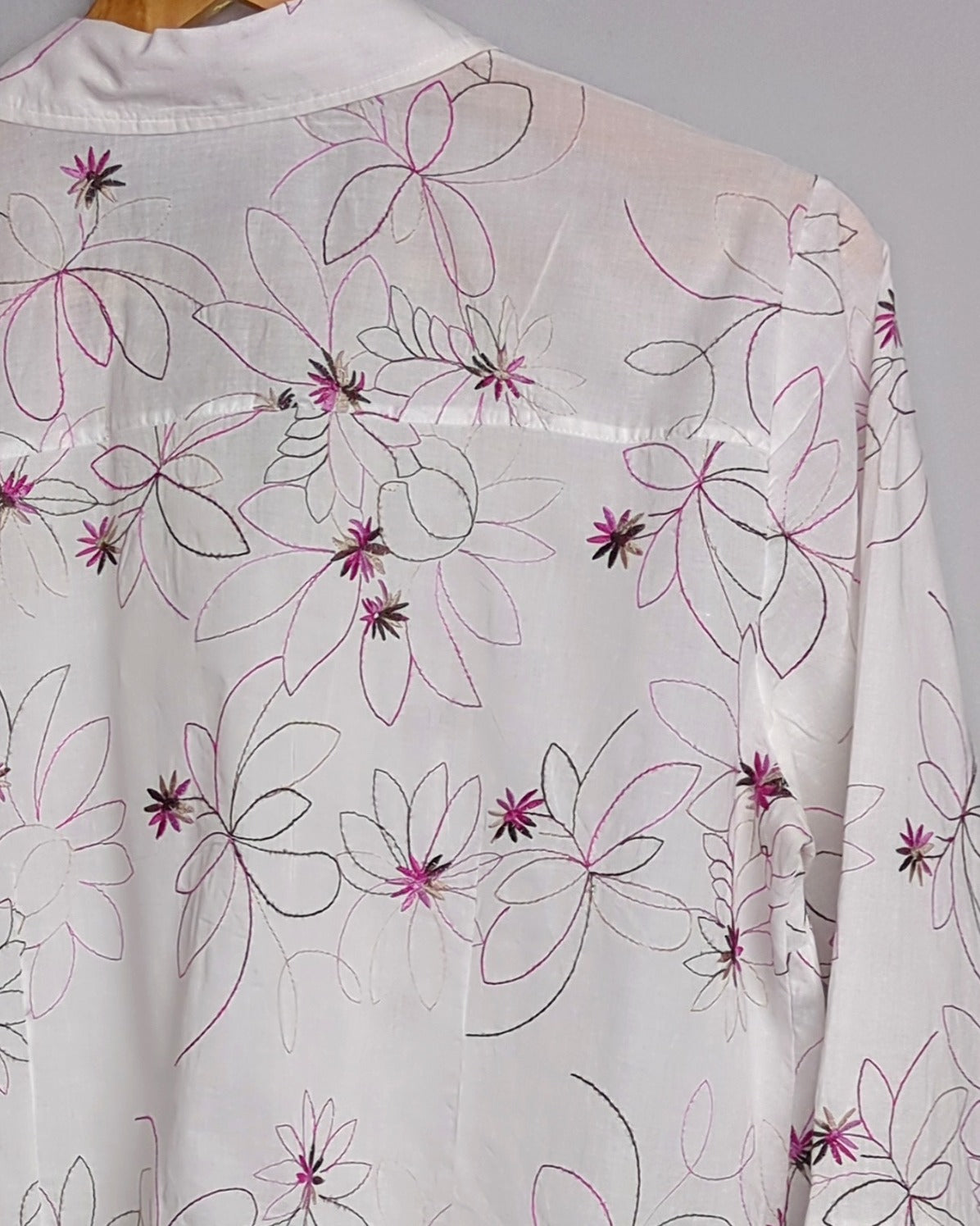 Jm Collection White Floral Shirt