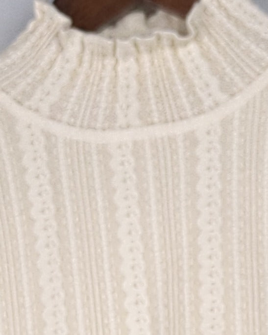 Beige Ribbed Sweater