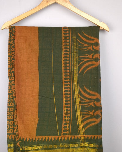 Green Printed Saree