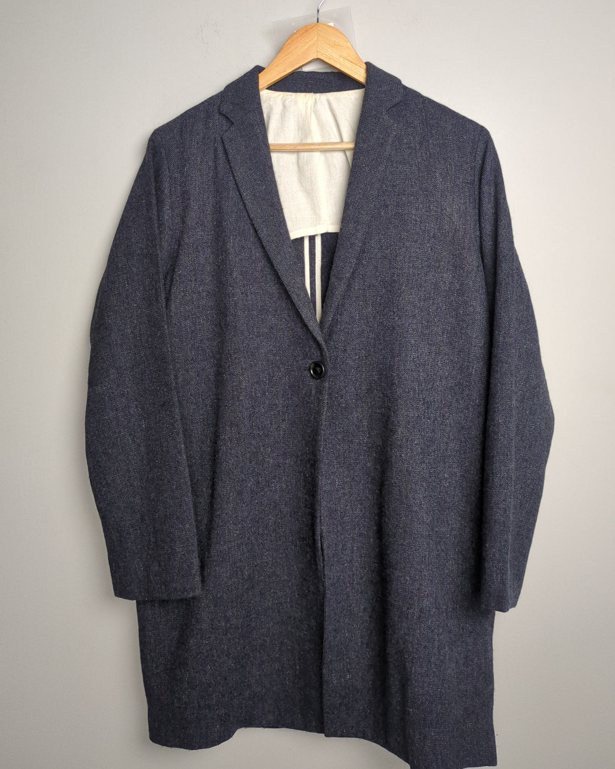 Blue Single-Breasted Coat