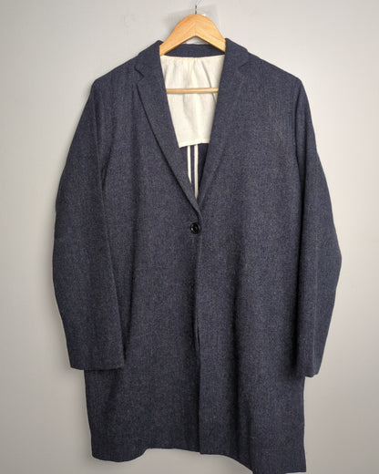 Blue Single-Breasted Coat