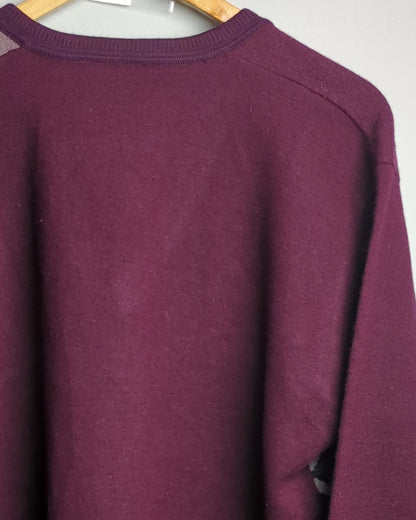 Xuevao Wine V-Neck Sweater
