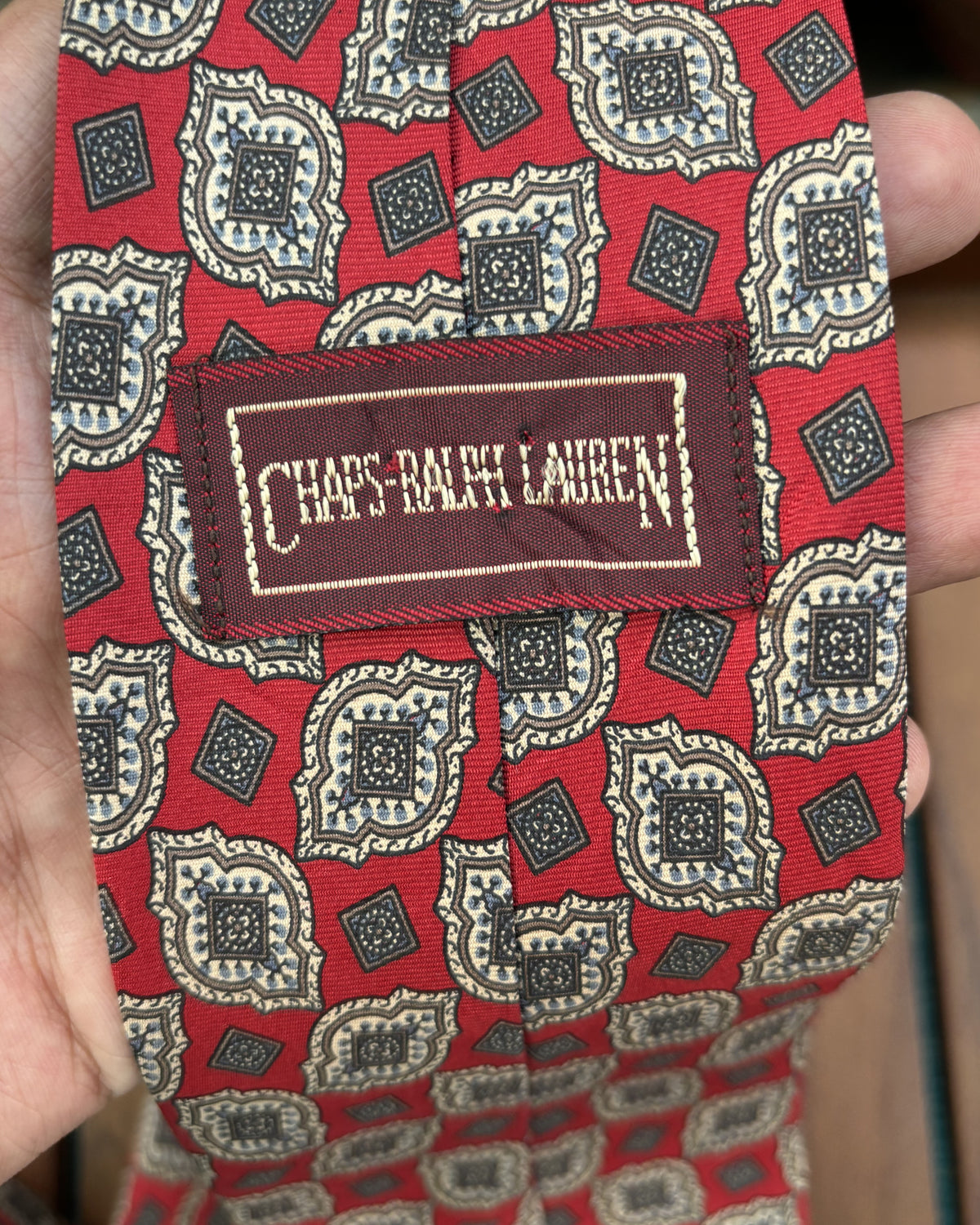 Chaps Ralph Lauren Red Patterned Necktie