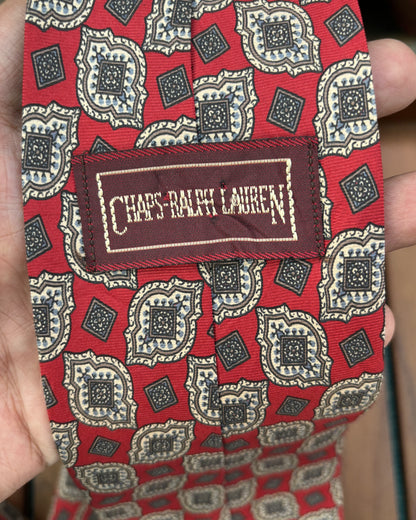 Chaps Ralph Lauren Red Patterned Necktie