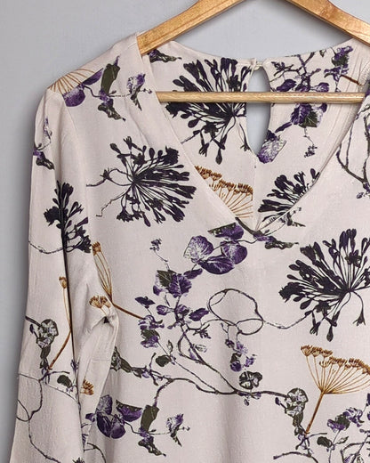 White Floral Blouse