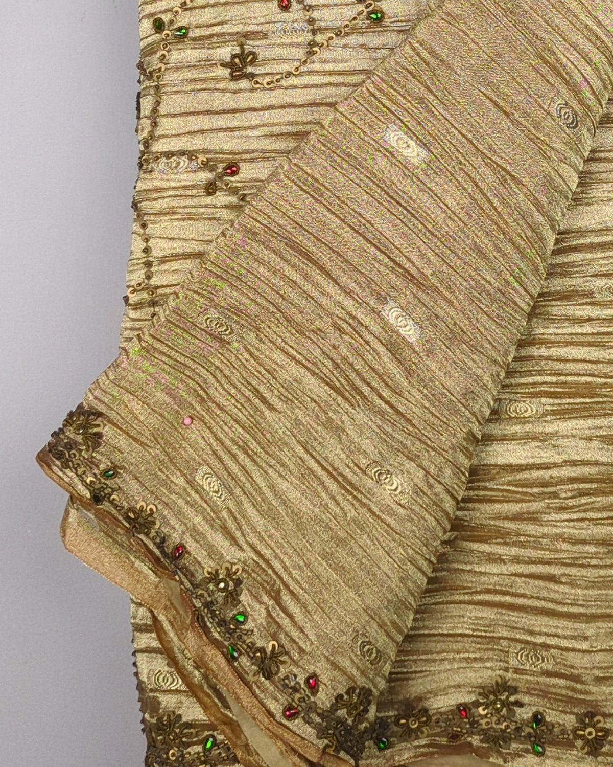 Beige Embellished Saree