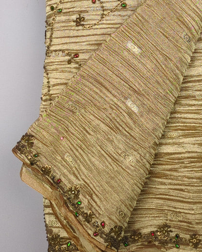 Beige Embellished Saree
