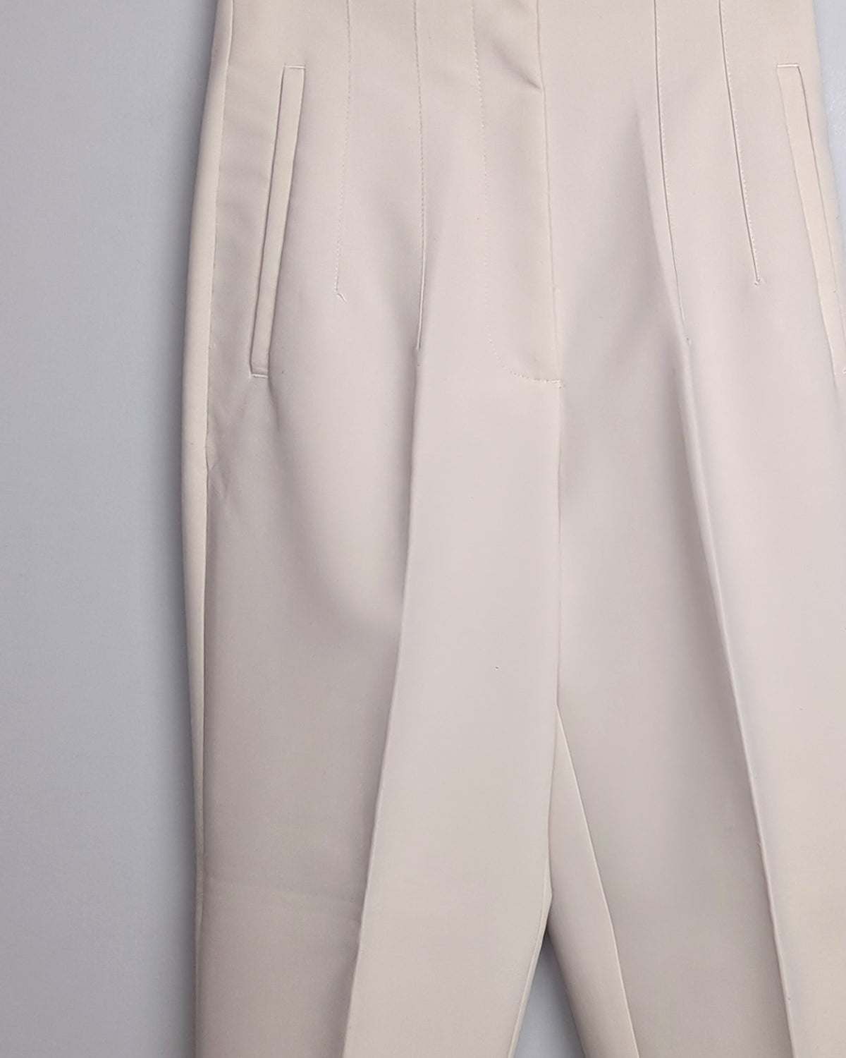 Zara Off-White Tapered Trousers