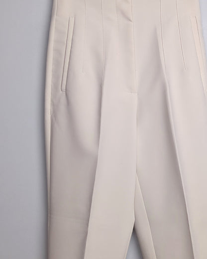 Zara Off-White Tapered Trousers
