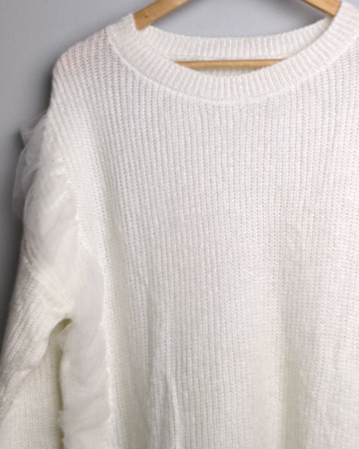 White Ruffle Sweater