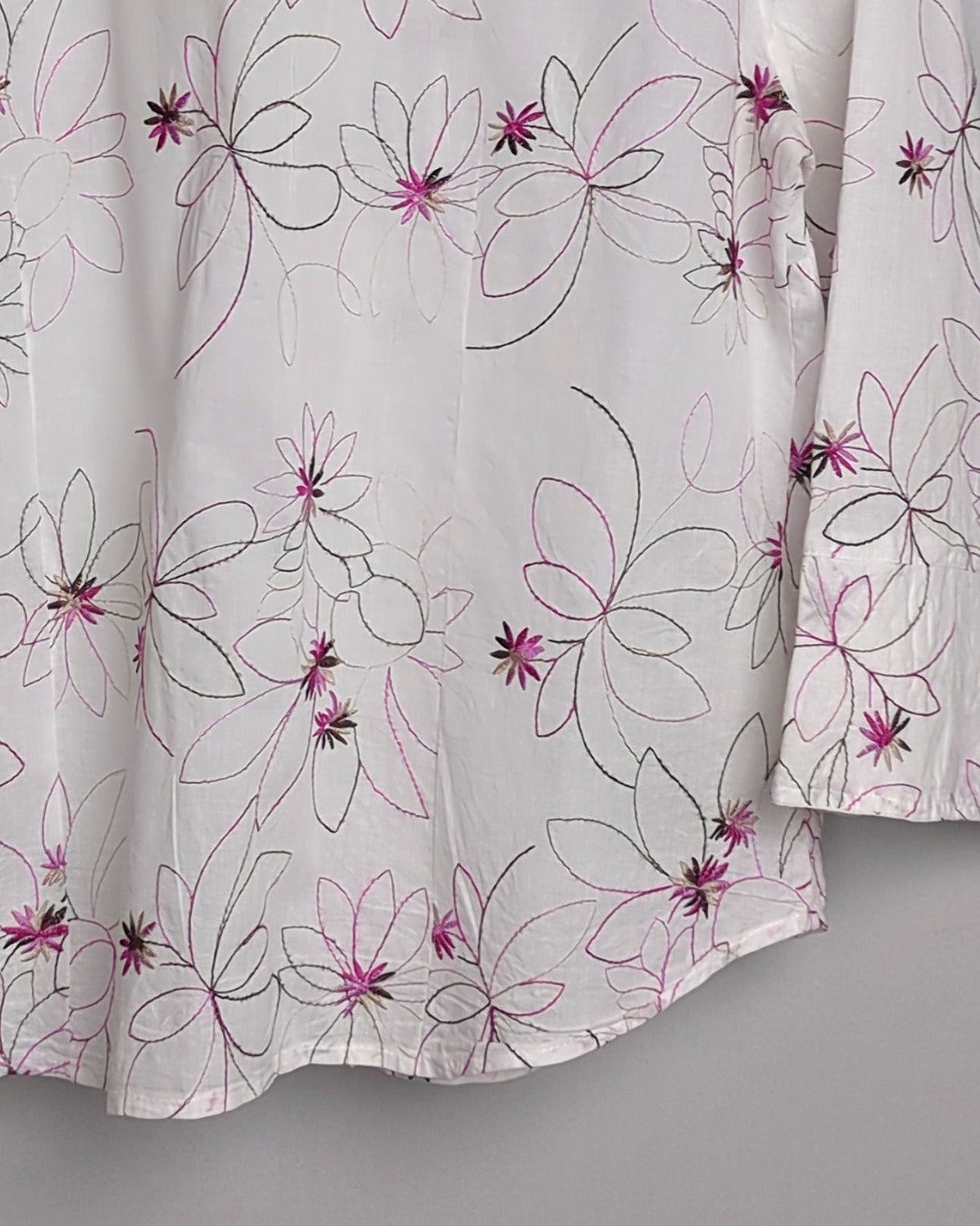 Jm Collection White Floral Shirt
