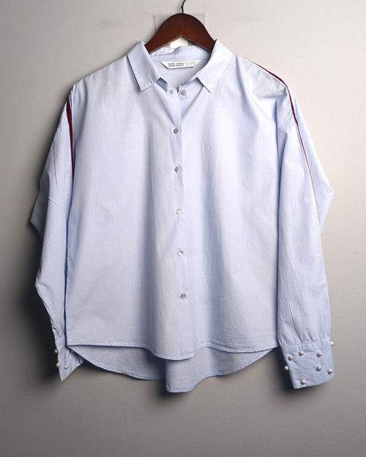 Zara Basic Blue Button Shirt