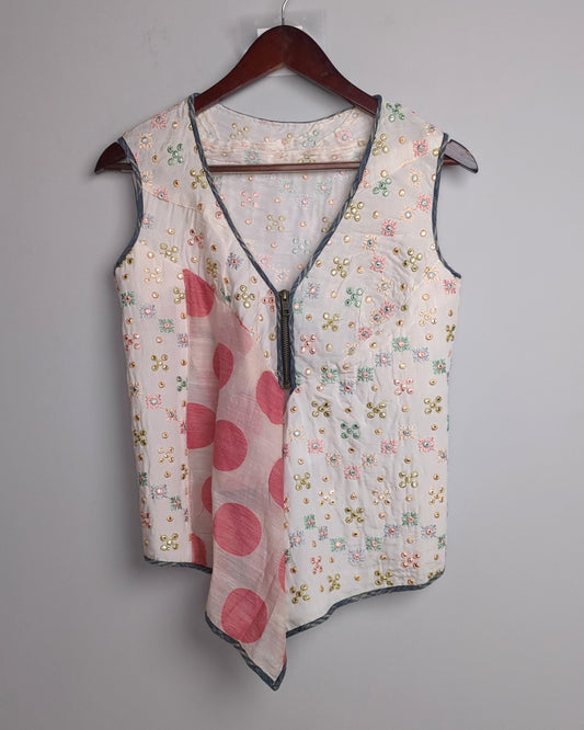 White Embroidered Waistcoat