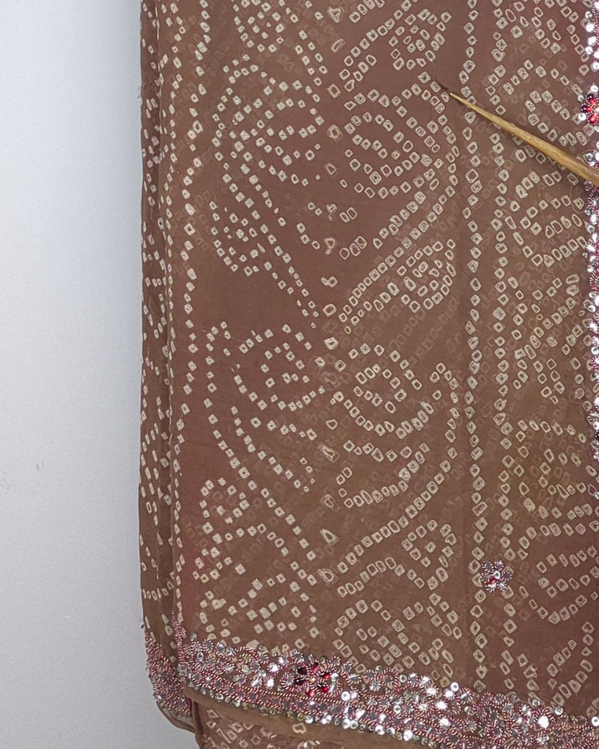 Brown Embellished Saree