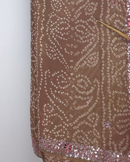 Brown Embellished Saree