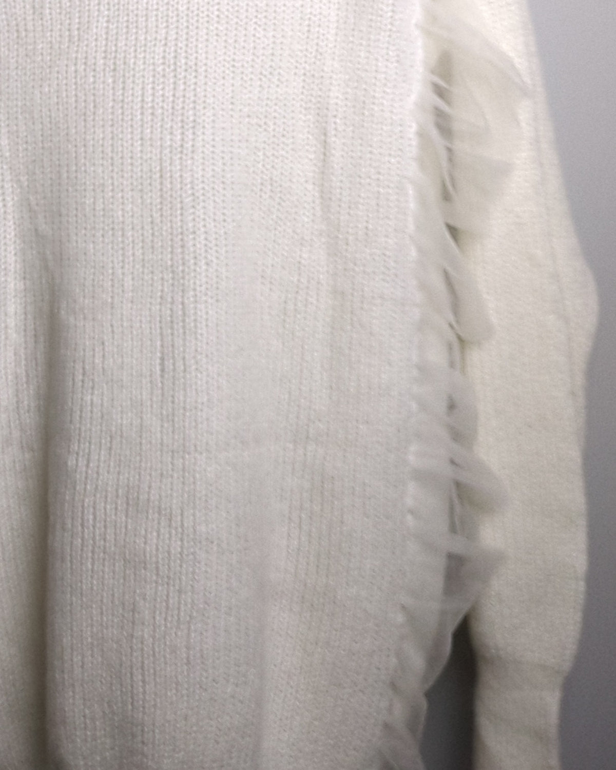 White Ruffle Sweater