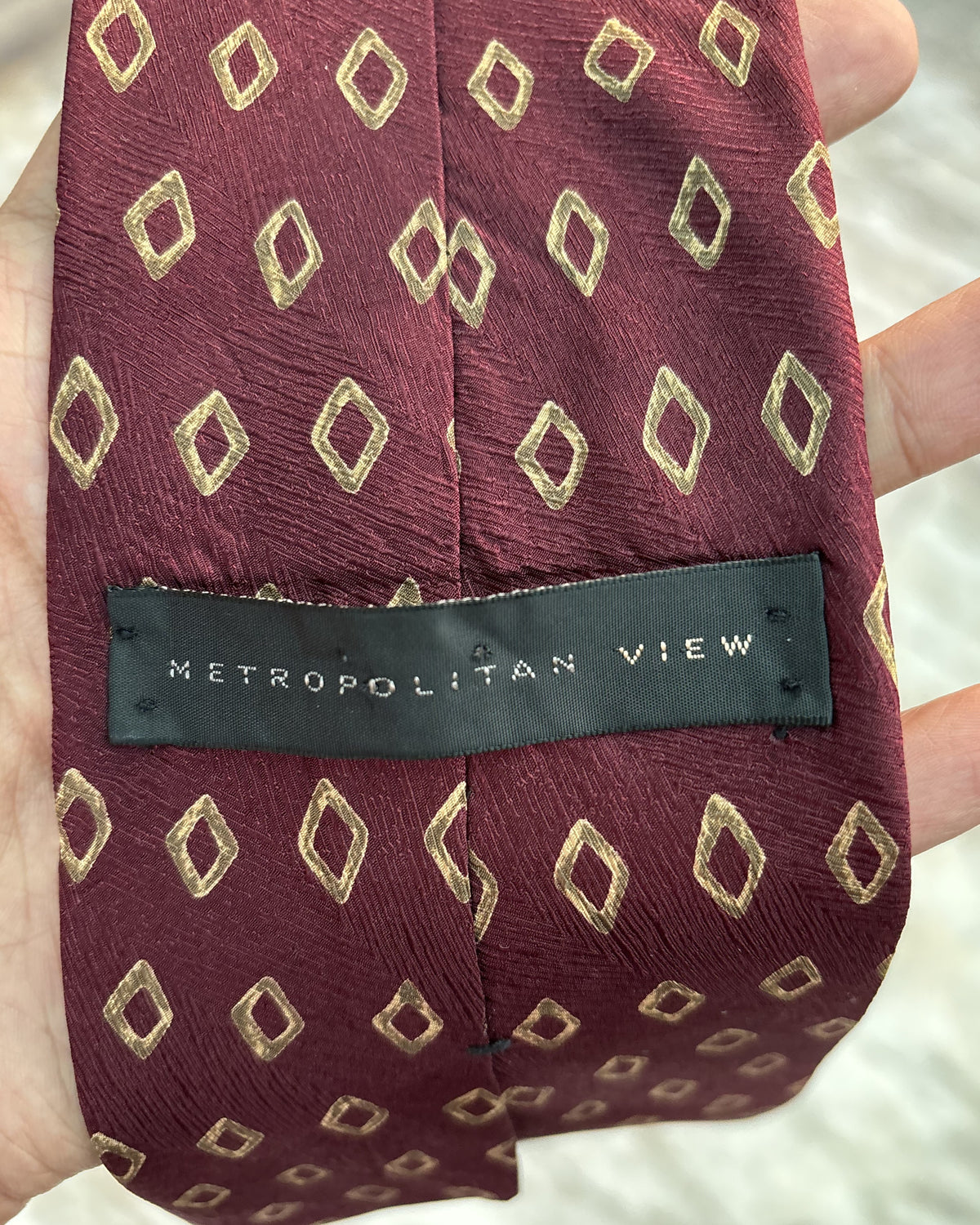 Metropolitan View Wine Geometric Necktie