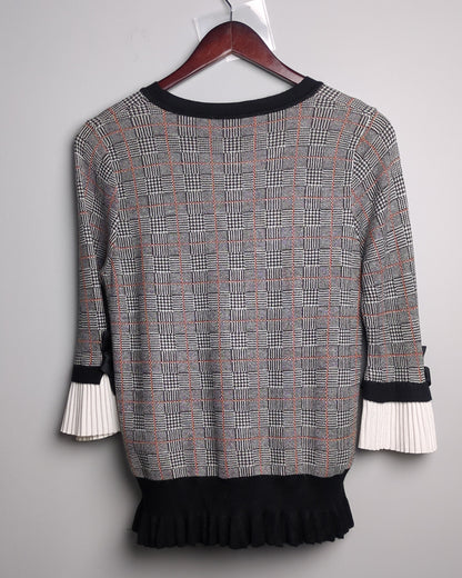 Gray Plaid Sweater