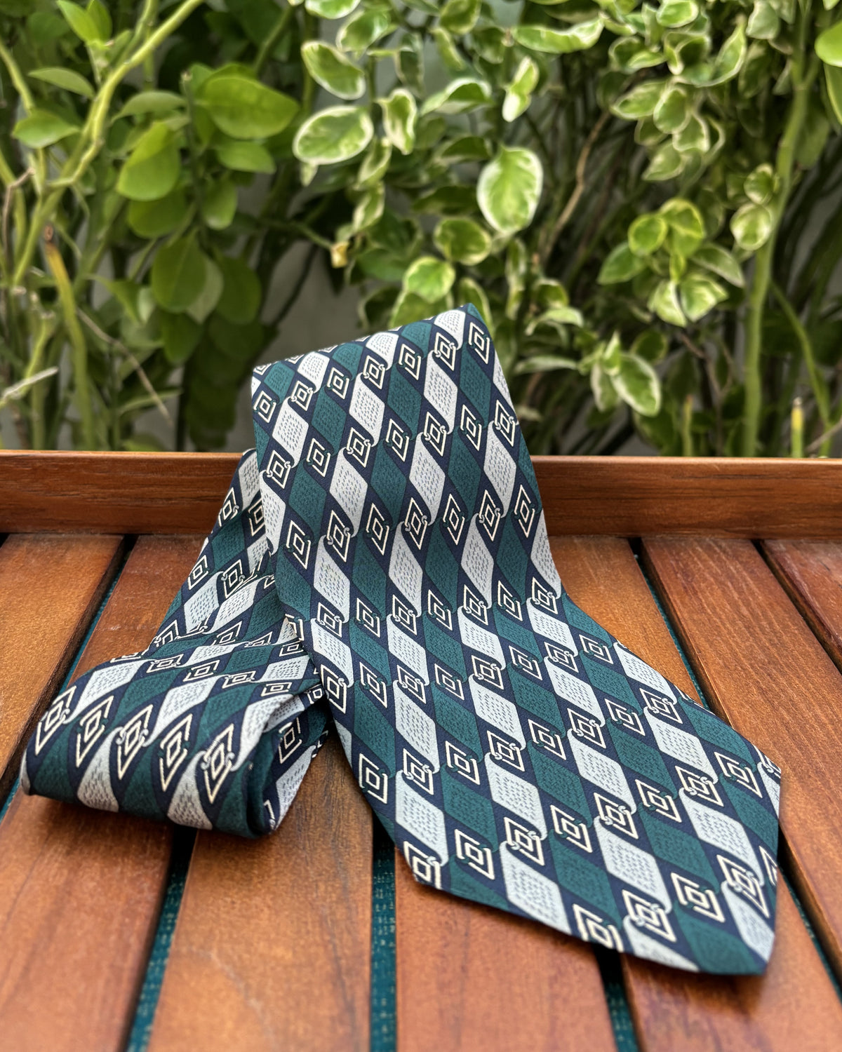 Chaps Ralph Lauren Blue Geometric Necktie