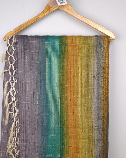Beautiful Tussar Silk Striped Saree