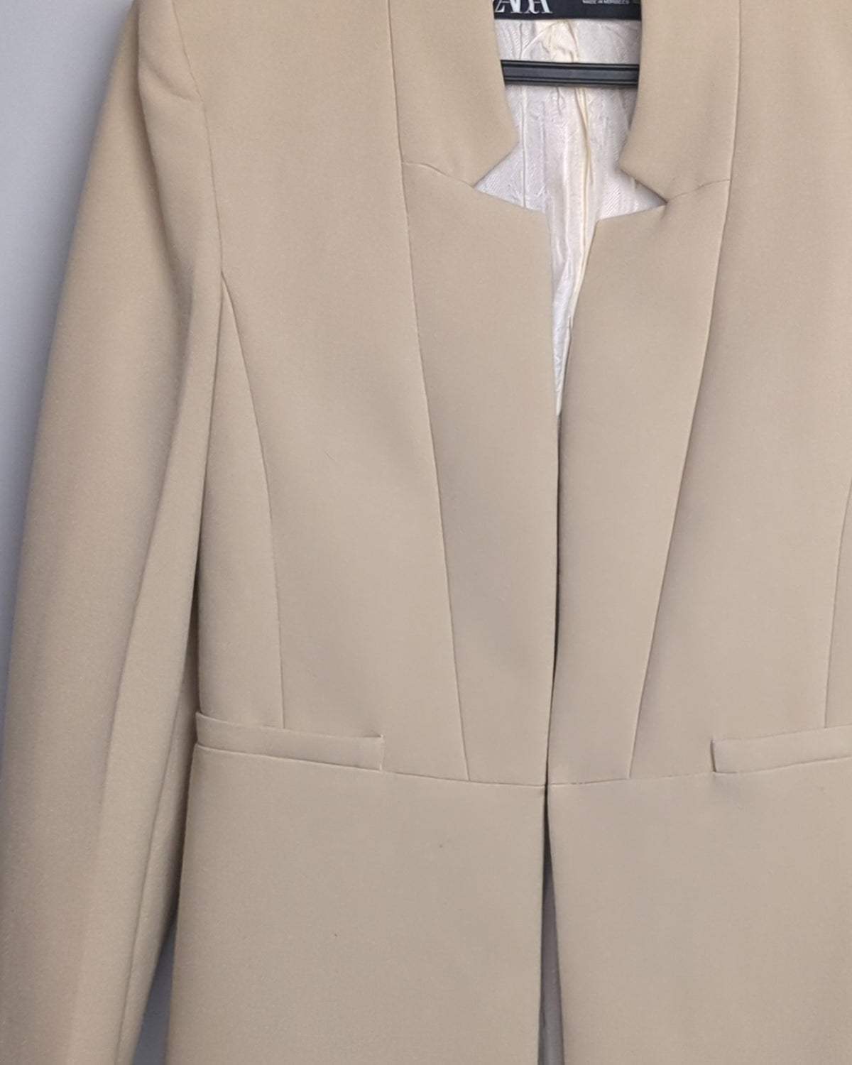 Zara Beige Longline Blazer
