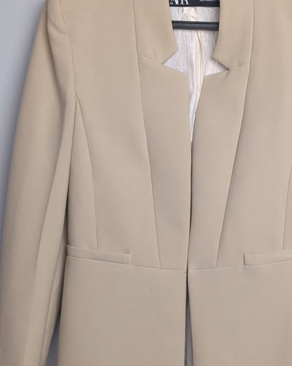 Zara Beige Longline Blazer