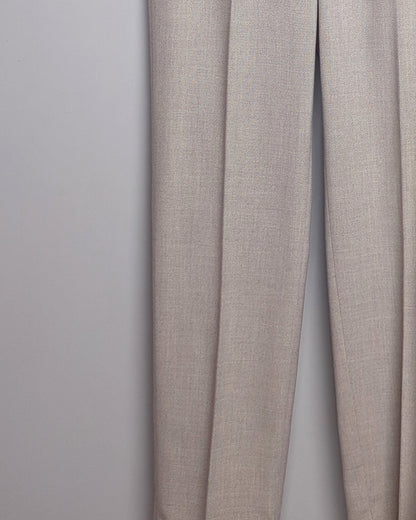 Beige Straight Leg Trousers