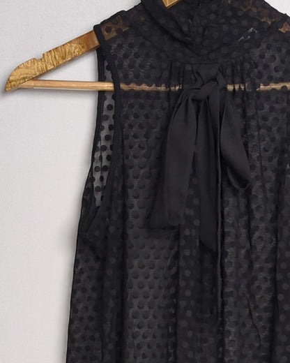 Joyful Springsummer Black Sleeveless Blouse