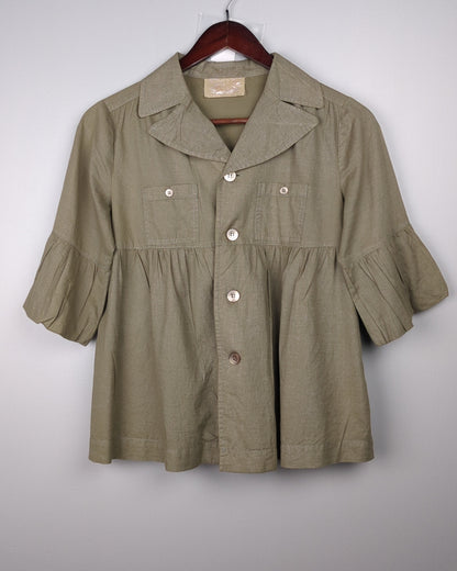 Buffalo David Bitton Green Buttoned Blouse