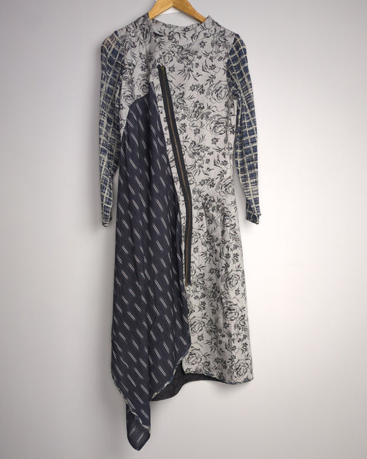 Gray Asymmetric Tunic