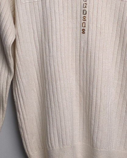 Beige Ribbed Sweater