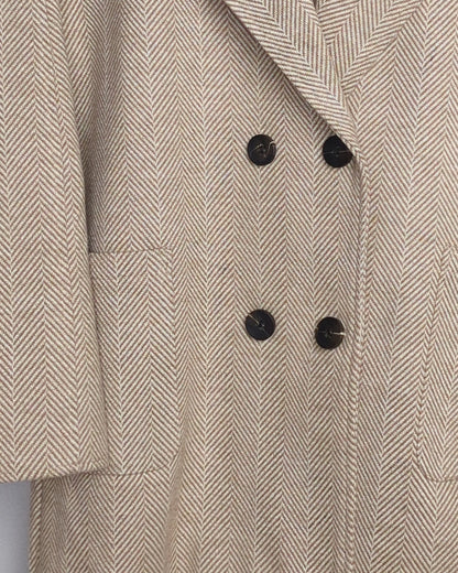 Fashion Classic Beige Double-Breasted Coat