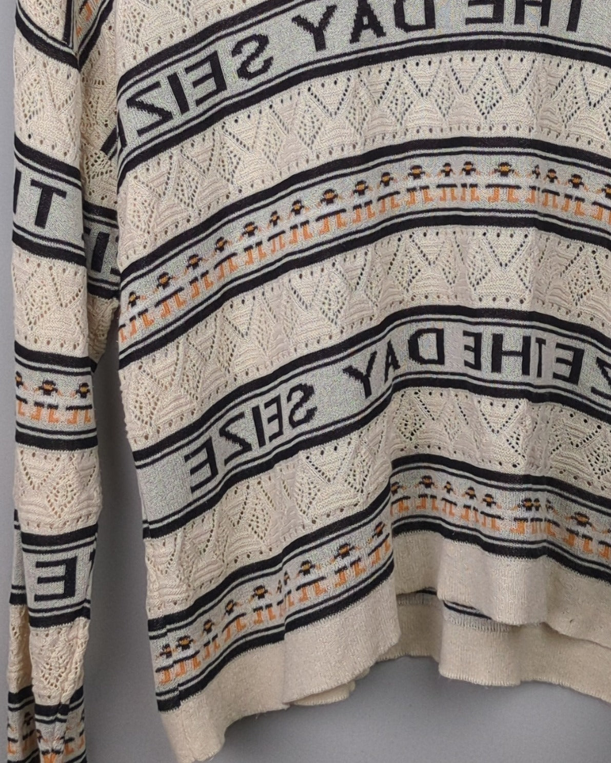 Beige Graphic Sweater