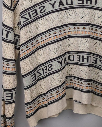 Beige Graphic Sweater