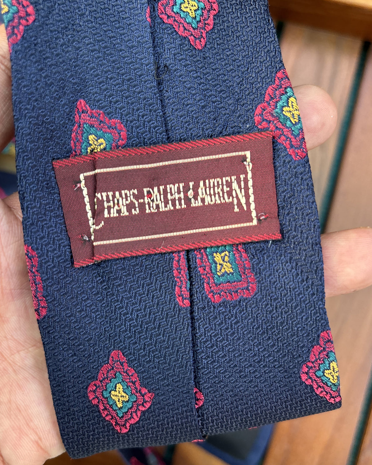 Chaps Ralph Lauren Blue Patterned Tie