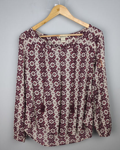 Lucky Brand Wine Printed Tunic