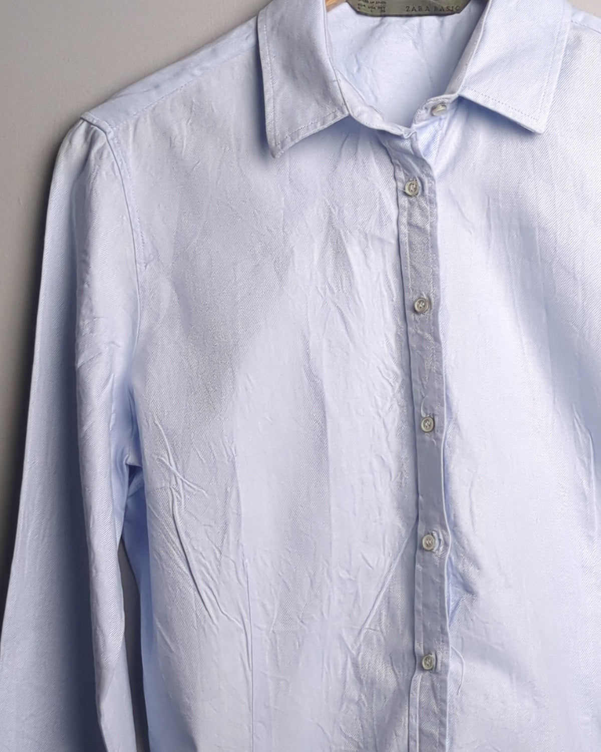 Zara Basic Blue Button-Down Shirt