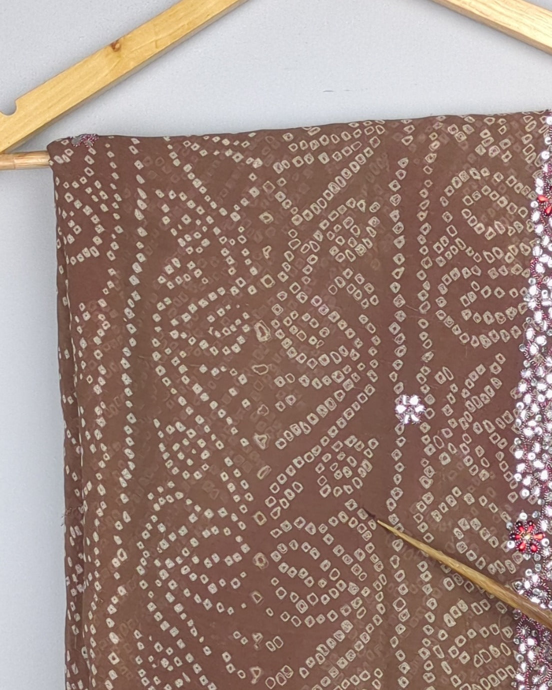 Brown Embellished Saree