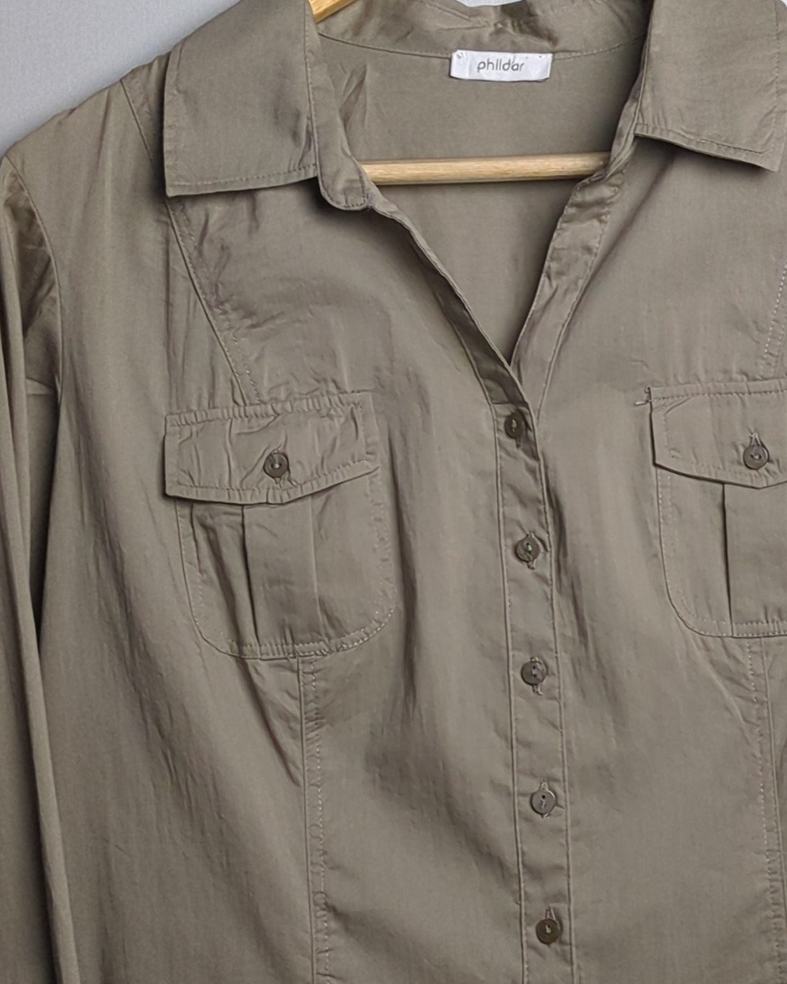 Phildar Beige Button-Down Shirt