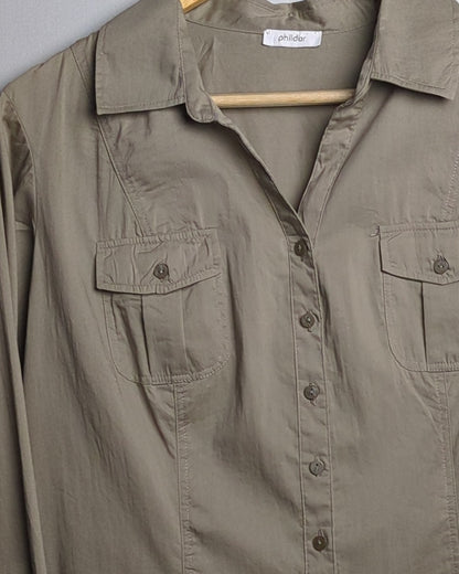 Phildar Beige Button-Down Shirt