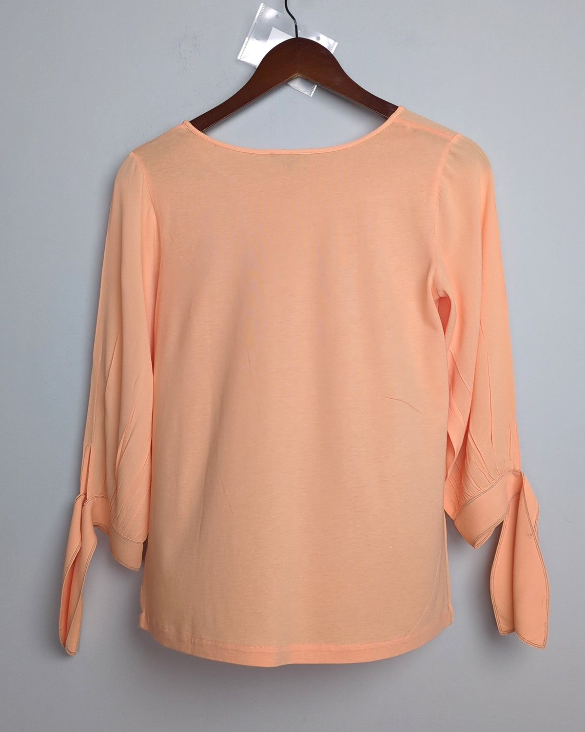 Massimo Dutti Beige Tie-Sleeve Blouse