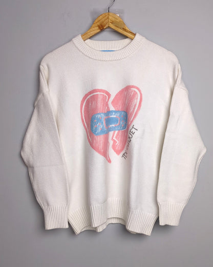 Tourniquet White Graphic Sweater
