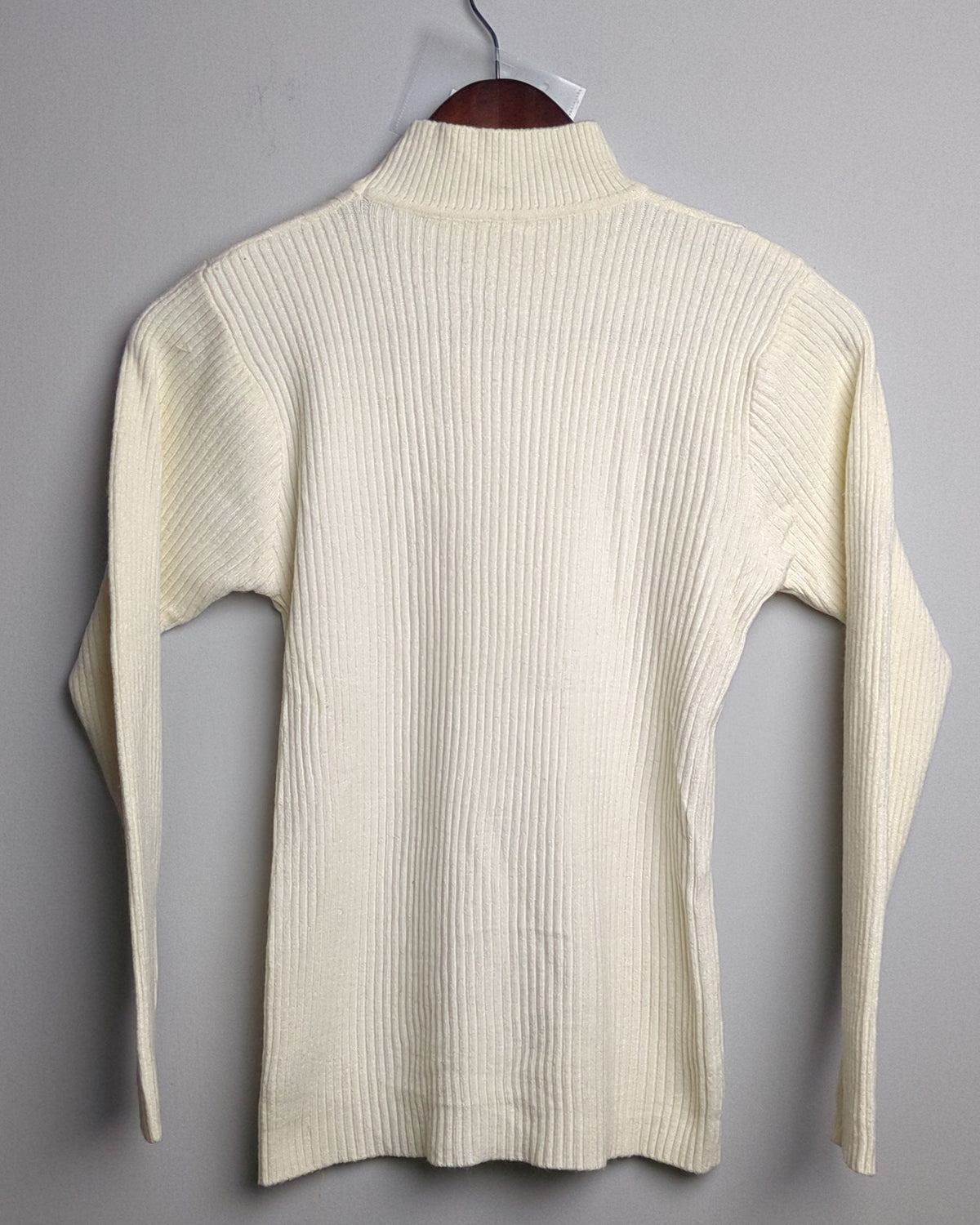 Hulin White Ribbed Sweater