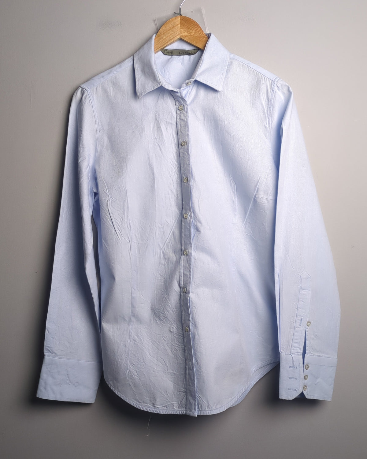 Zara Basic Blue Button-Down Shirt
