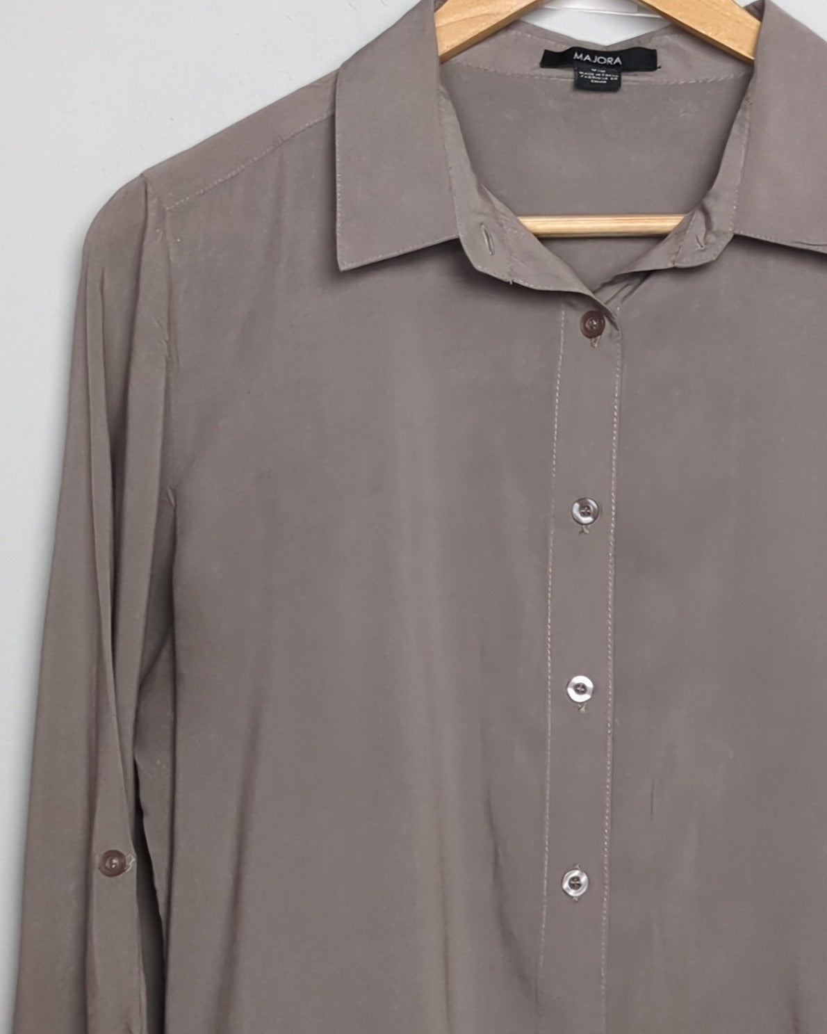 Majora Gray Button-Down Shirt