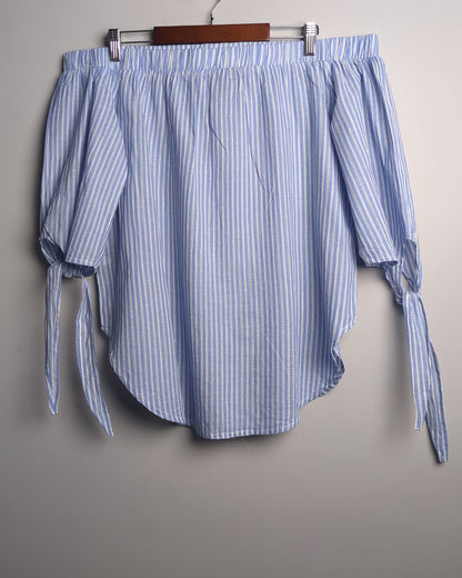 Mossimo Blue Off-Shoulder Top