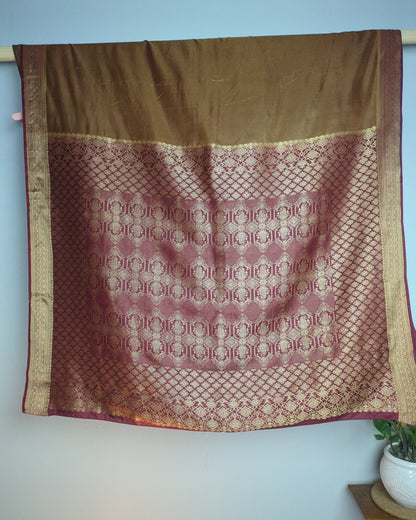 Golden and Maroon Saree