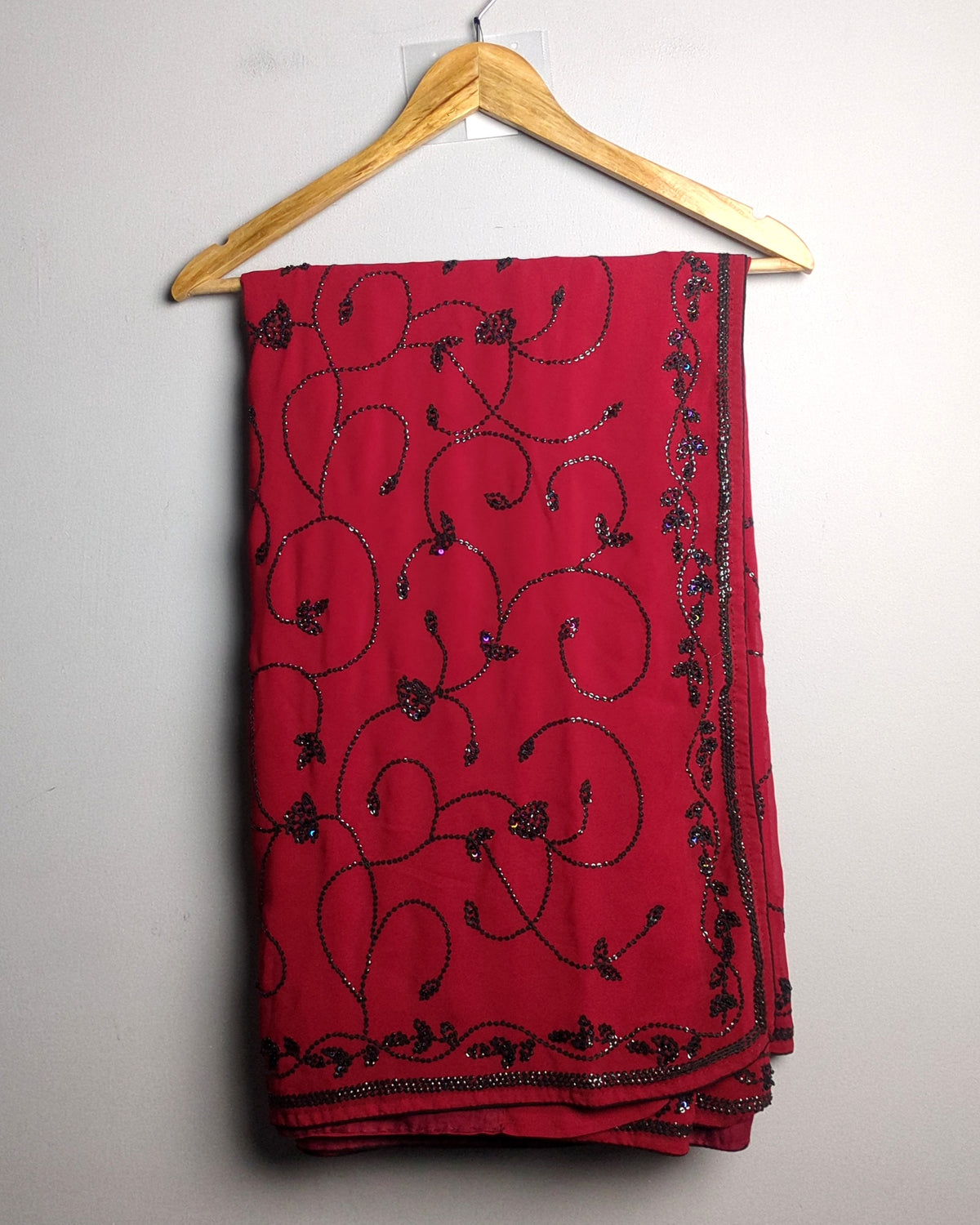 Red Embroidered Saree