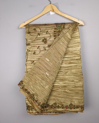 Beige Embellished Saree